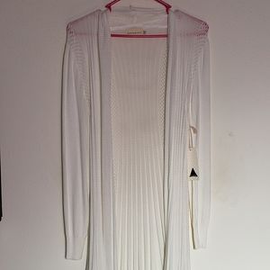 Long white cardigan
